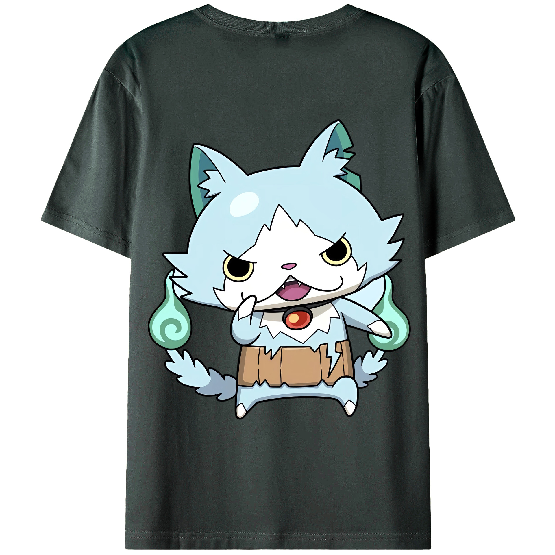 （画像用） 妖怪ウォッチ Yo-kai Watch 綿100％ メンズ半袖Tシャツ（バックプリント） 通気性